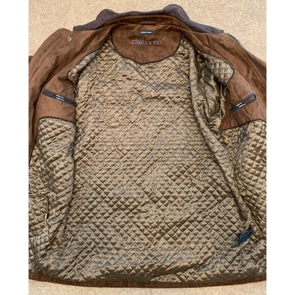 Claiborne Jacket Mens M Vegan Suede Stadium Barn Chore Utility Quilted Coat - Picture 3 of 10